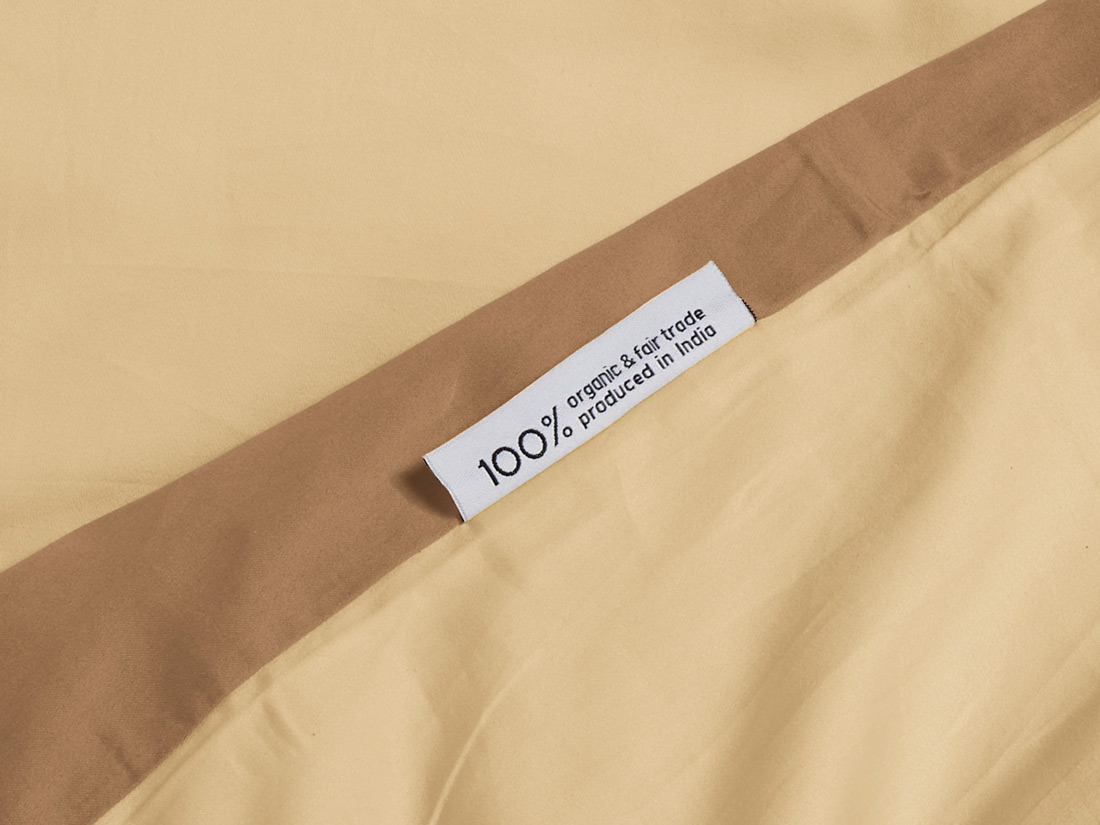 Dekbedovertrek katoen satijn double face caramel