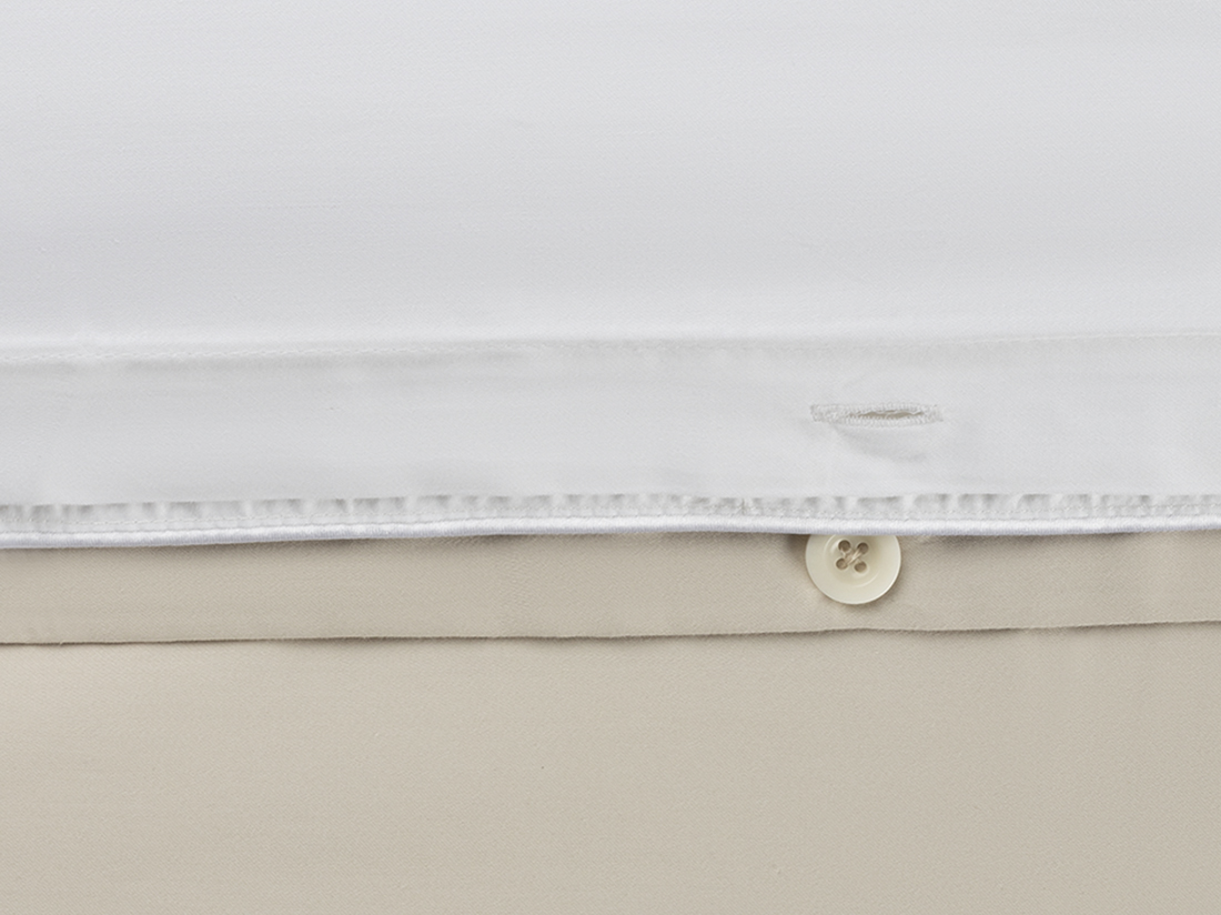 Påslakanset bomullssatin double face white/sandy