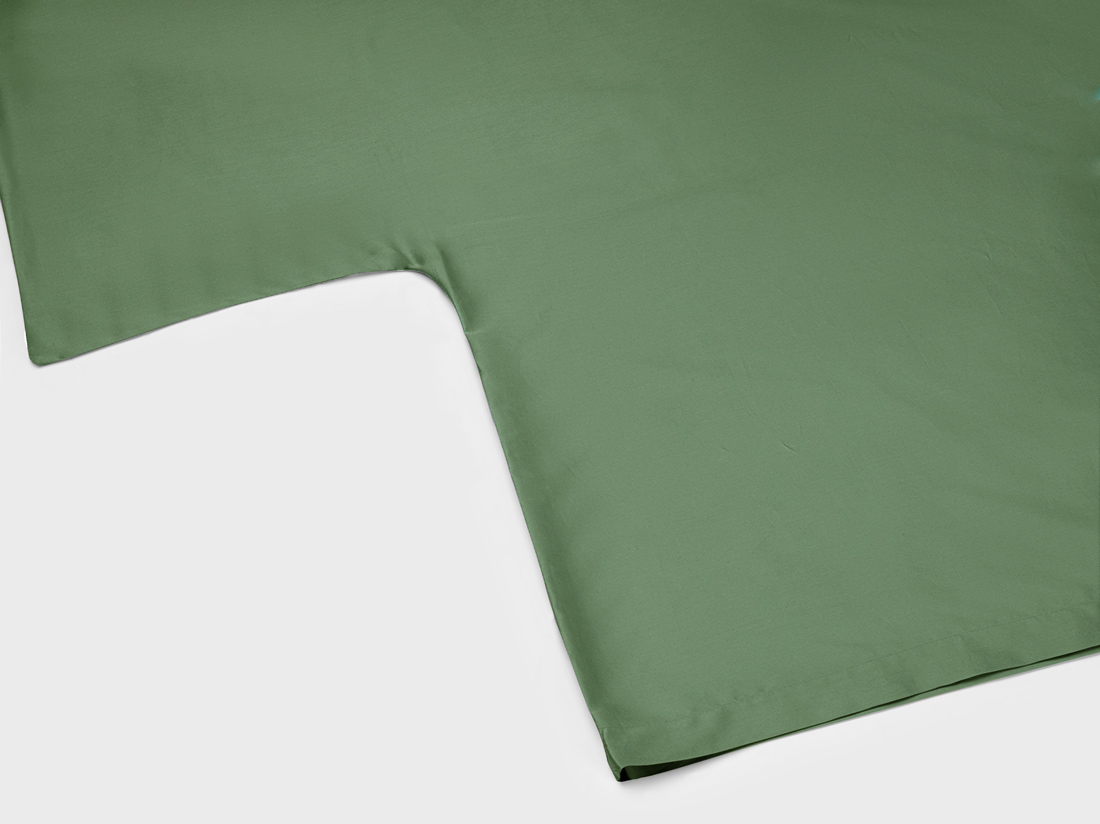Housse de couette satin de coton vert olive moyen