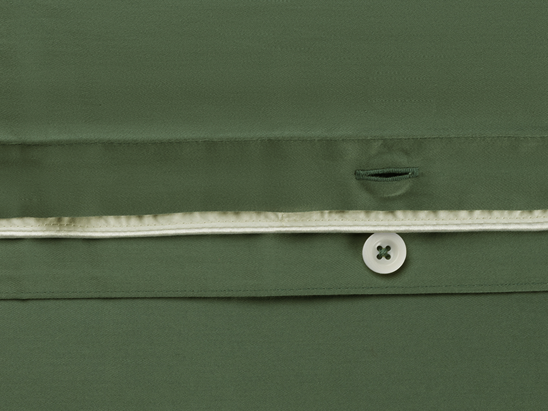 Påslakanset bomullssatin mid olive