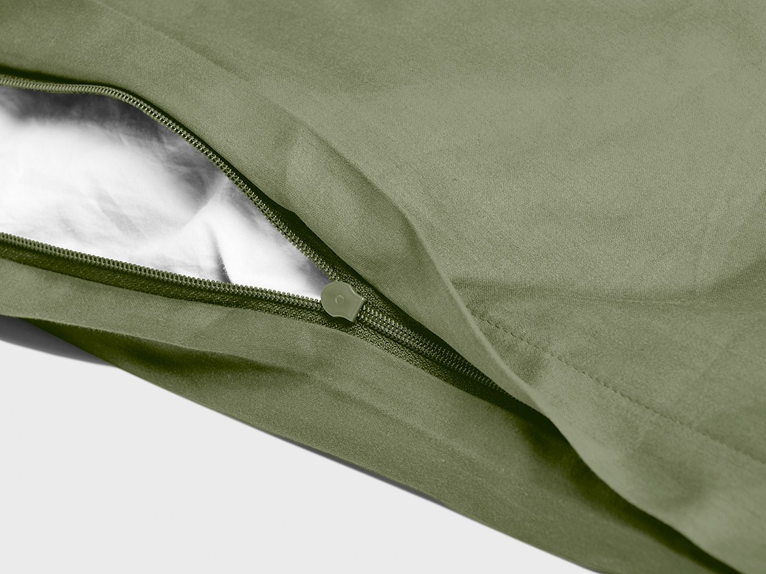 Satin-Bettwäsche Mid Olive