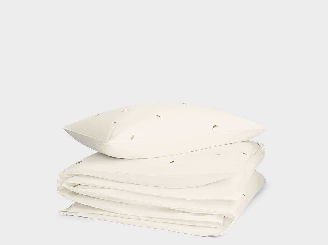 Dekbedovertrek katoen satijn multicolour feather