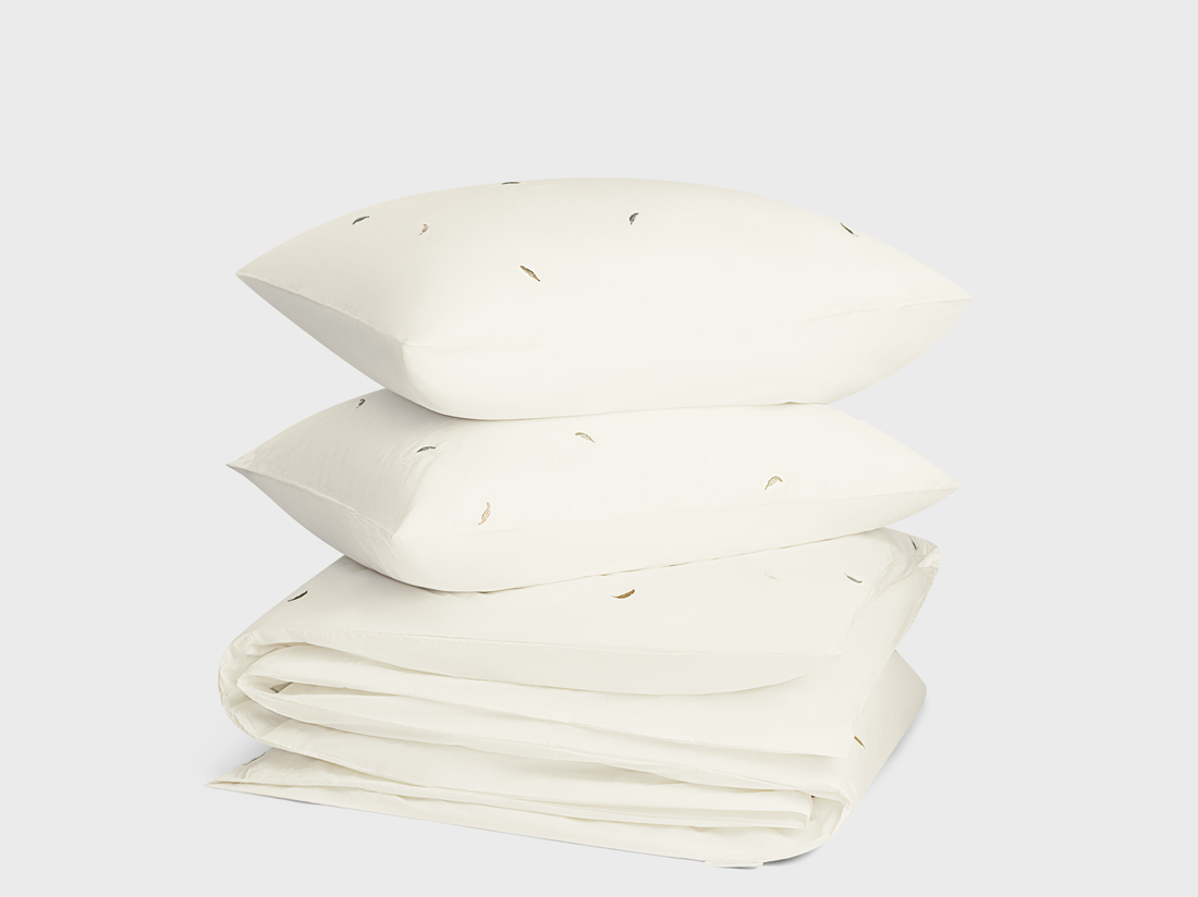 Dekbedovertrek katoen satijn multicolour feather