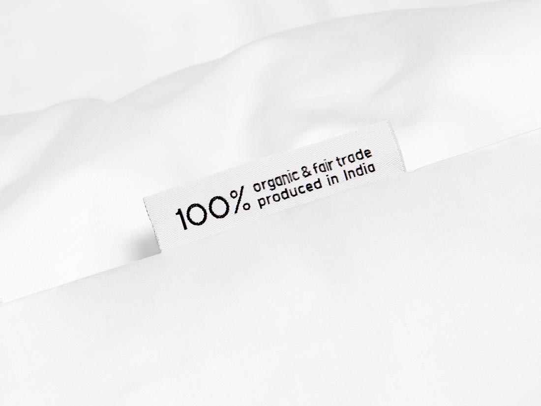 Påslakan för barn bomullssatin pure white