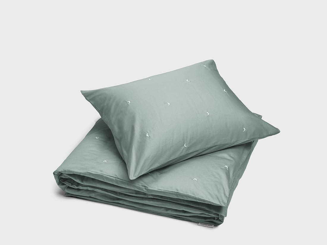 Dekbedovertrek katoen satijn sea green moon