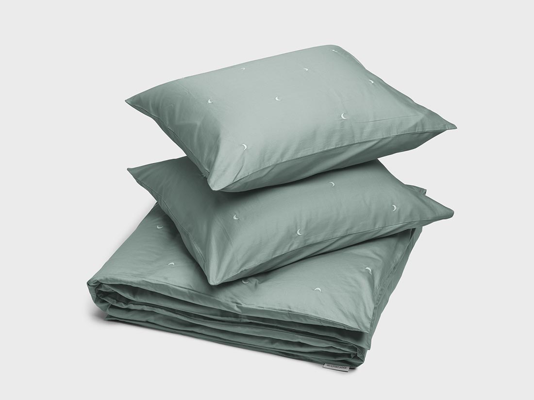 Dekbedovertrek katoen satijn sea green moon