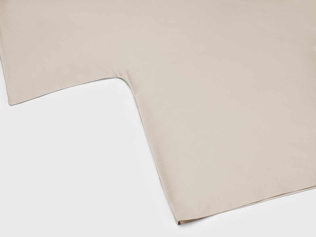 Housse de couette satin de coton taupe chaud