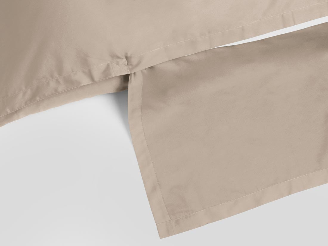 Dekbedovertrek katoen satijn warm taupe