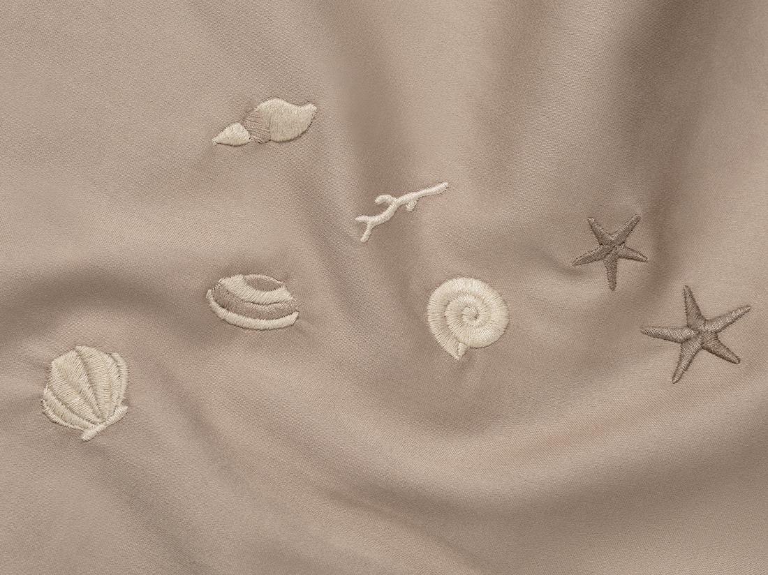 Dekbedovertrek katoen satijn warm taupe seashell