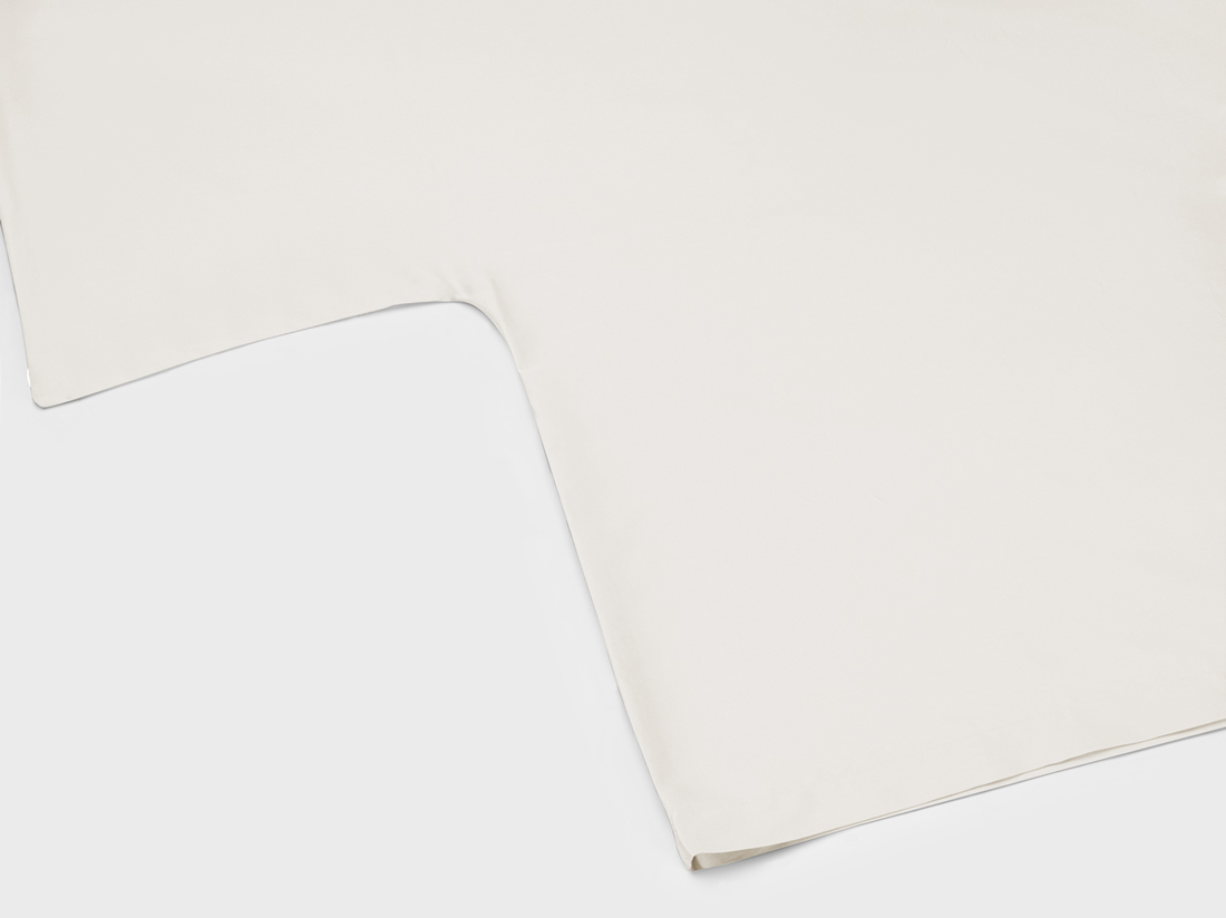 Housse de couette satin de coton blanc chaud