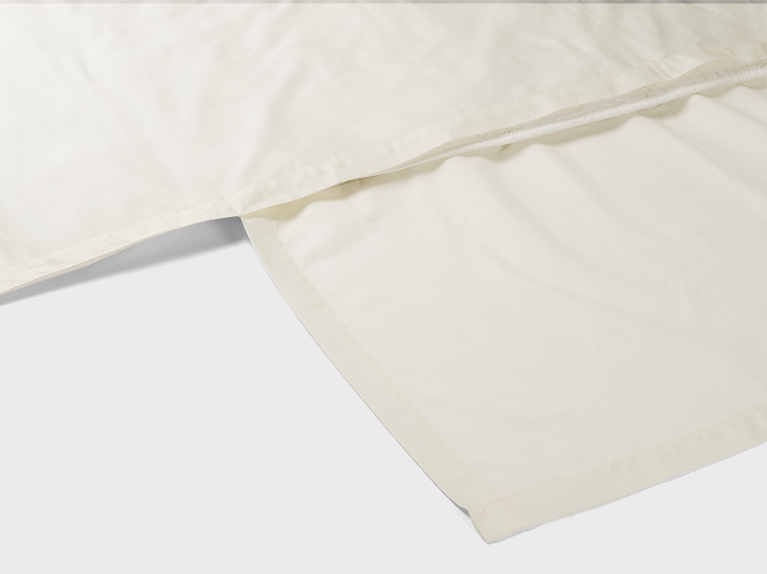 Dekbedovertrek katoen satijn warm white feather