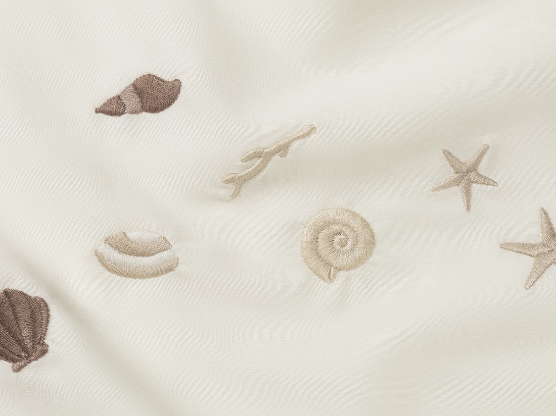 Kinderdekbedovertrek katoen satijn warm white seashell