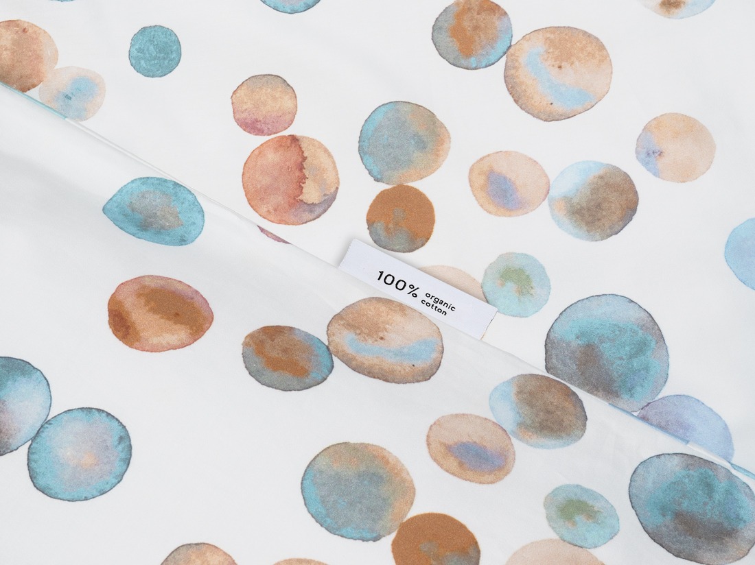 Kinderdekbedovertrek katoen satijn watercolor dots multicolor