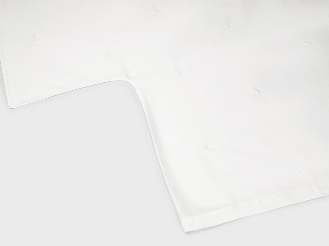 Housse de couette satin de coton lune blanche