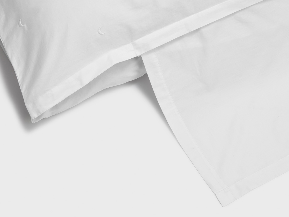 Dekbedovertrek katoen satijn white moon