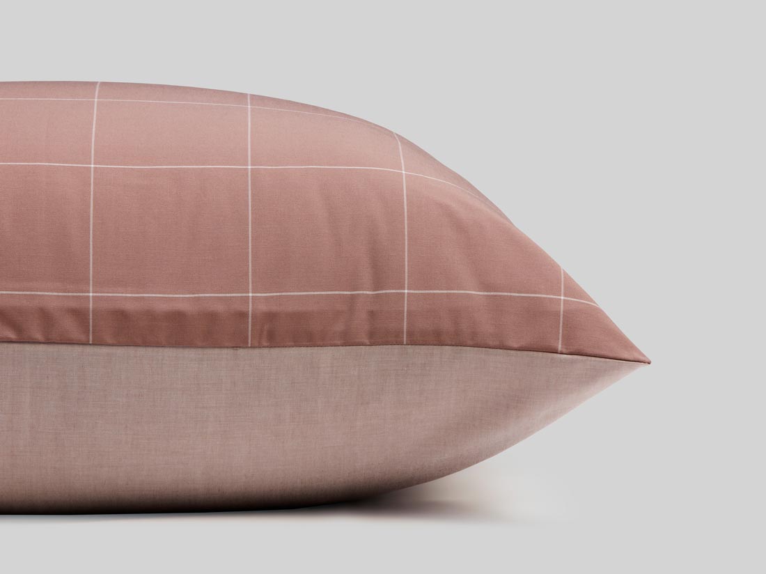 TENCEL™-Bettwäsche Doubleface Rose Check/Chambray