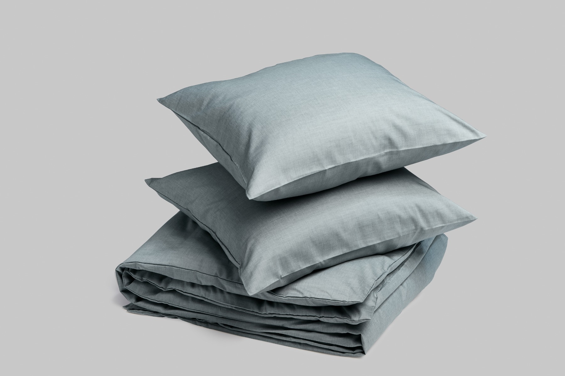 Parure de lit coton TENCEL™ vert chambray