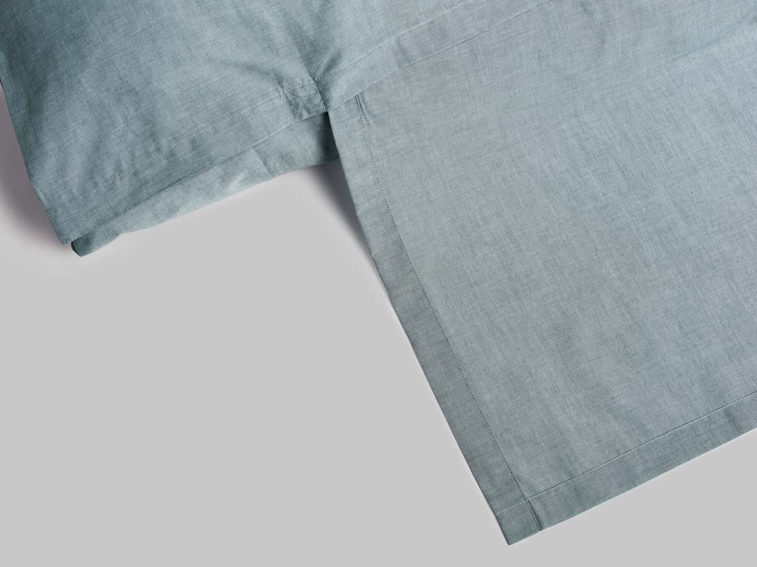 Parure de lit coton TENCEL™ vert chambray