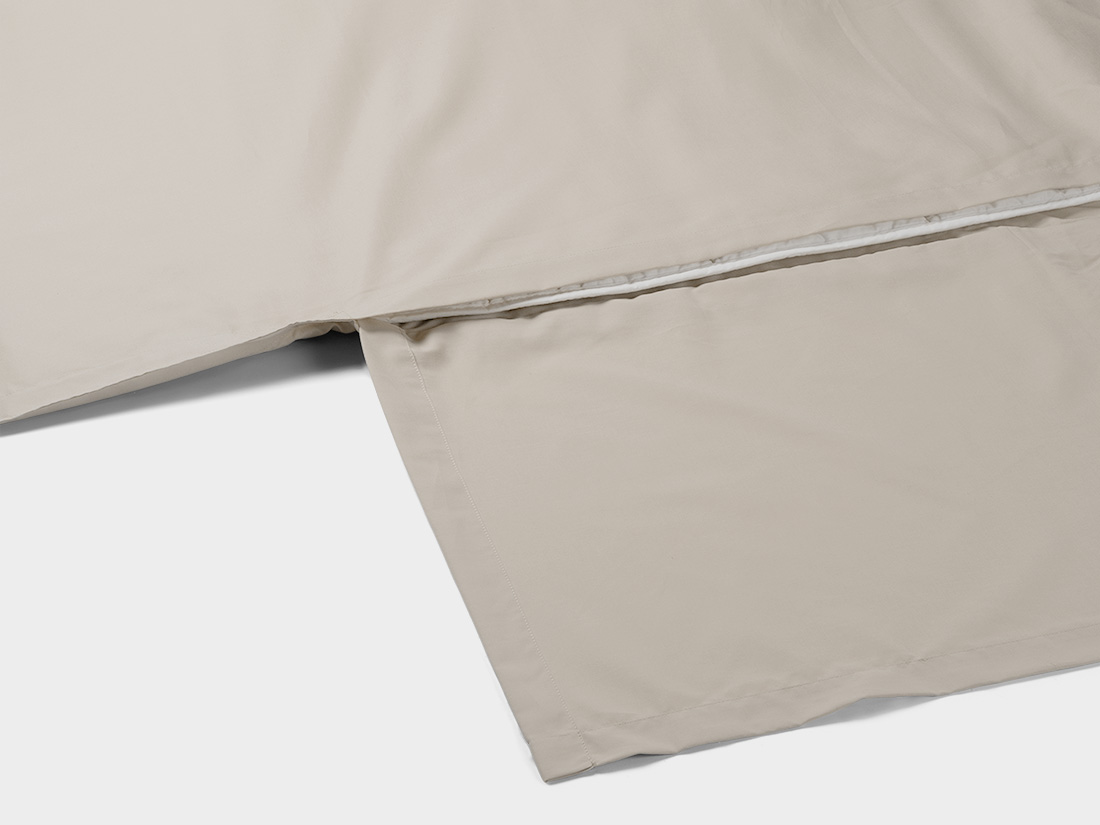 Dekbedovertrek katoen TENCEL™ sandy taupe