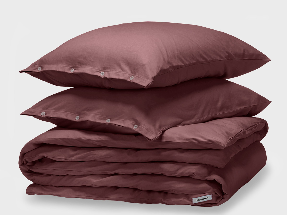 Parure de lit jersey rose du soir