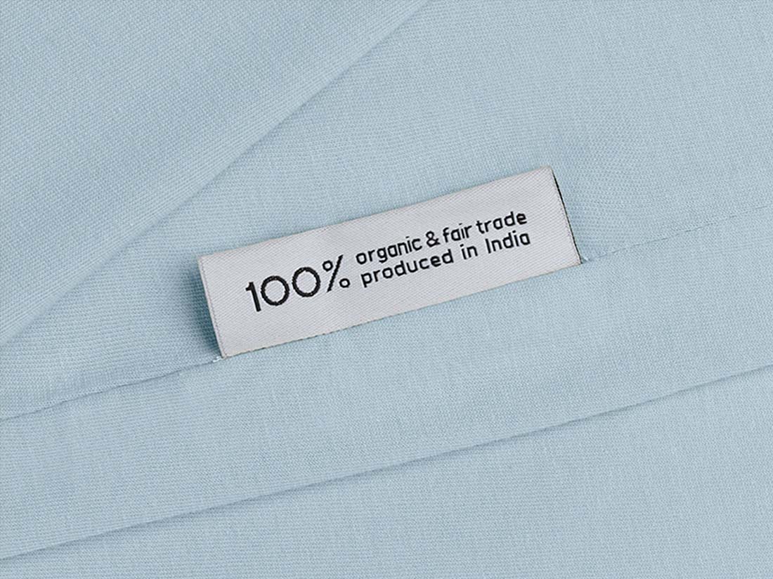 Parure de lit jersey bleu frais