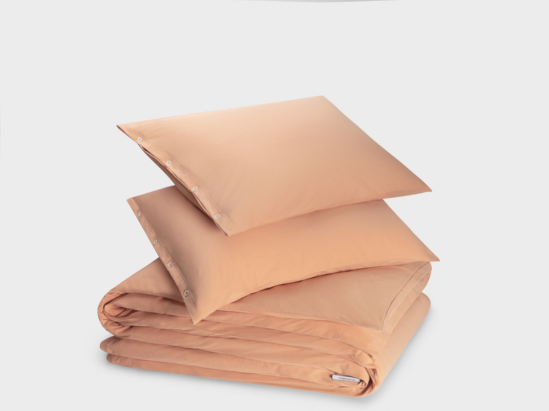 Dekbedovertrek jersey perfect peach