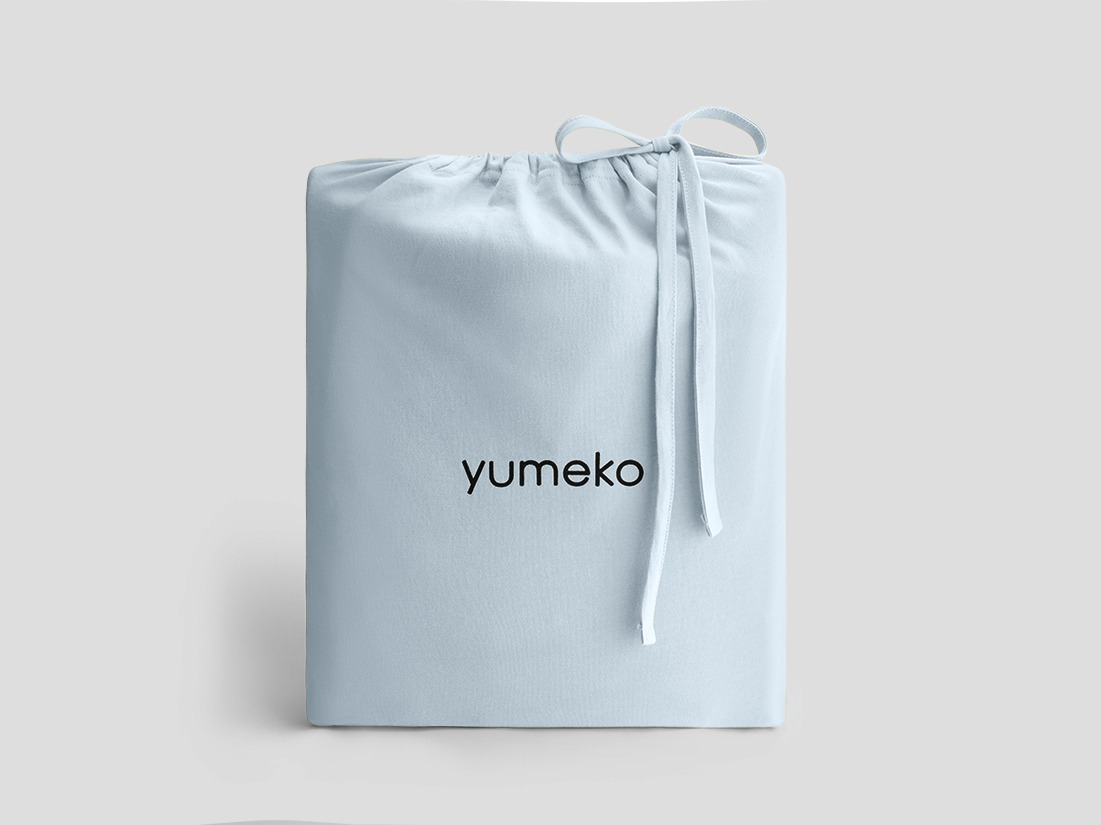 Parure de lit jersey bleu frais