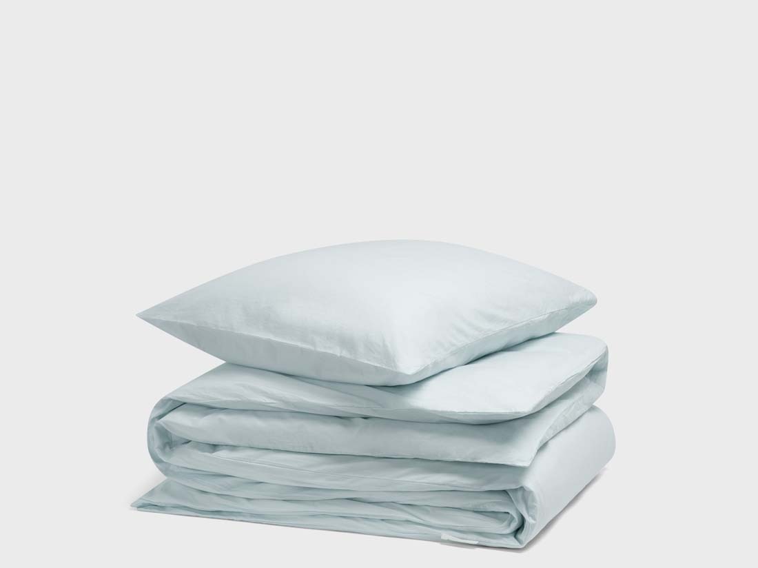 Dekbedovertrek percal katoen playful aqua