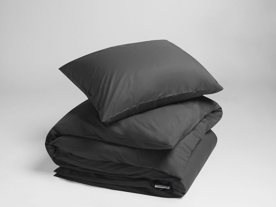 Dekbedovertrek percal katoen dark grey