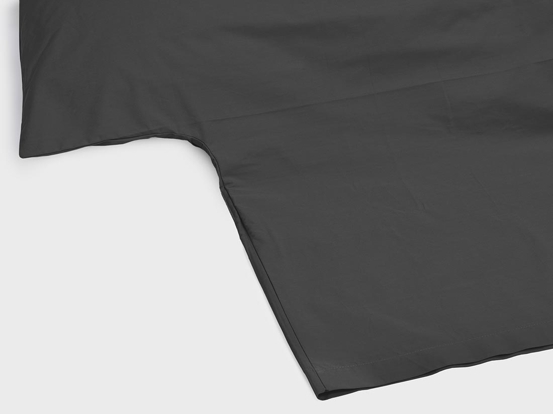Dekbedovertrek percal katoen dark grey