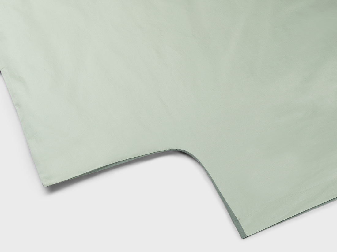 Dekbedovertrek percal katoen double face jade/forest green
