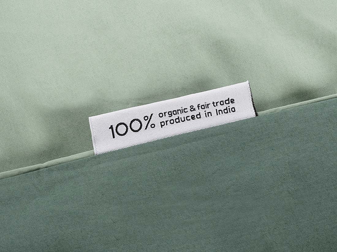 Dekbedovertrek percal katoen double face jade/forest green