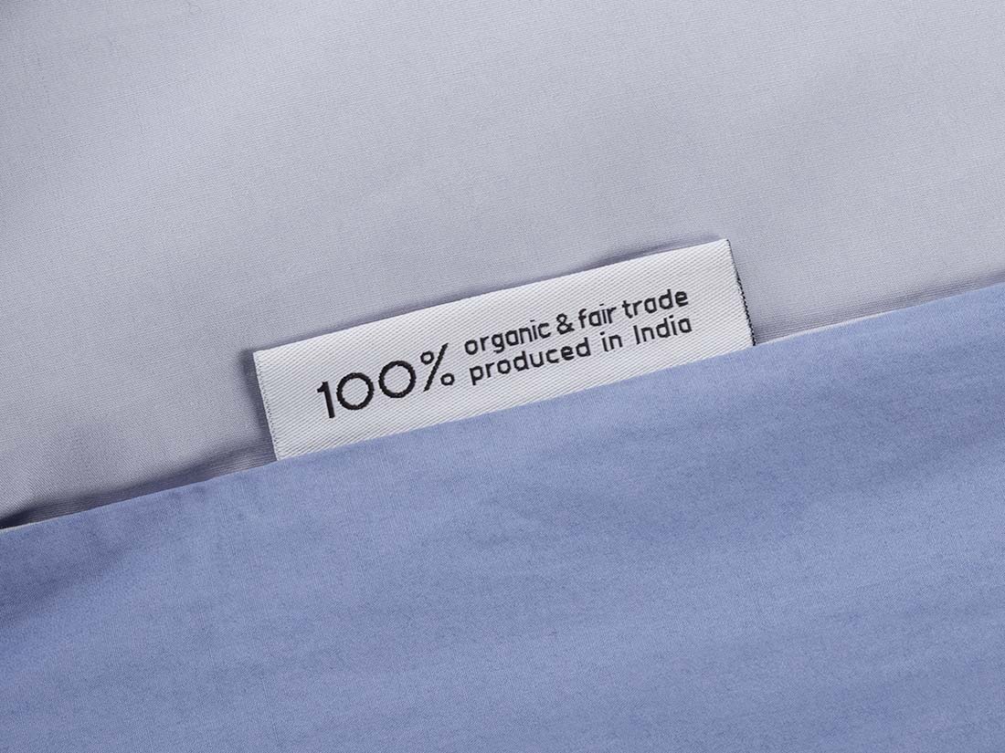 Kinderdekbedovertrek percal katoen double face lavender/serene blue