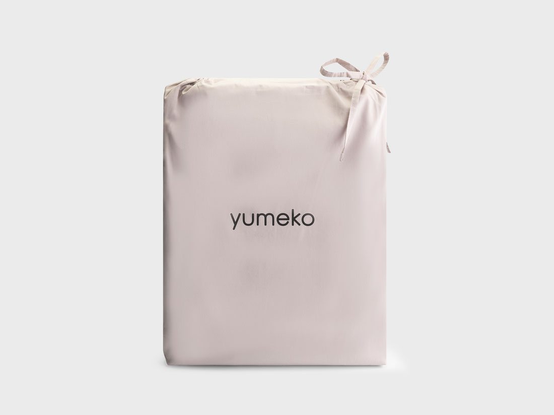 Parure de lit percale de coton double face rose/mauve