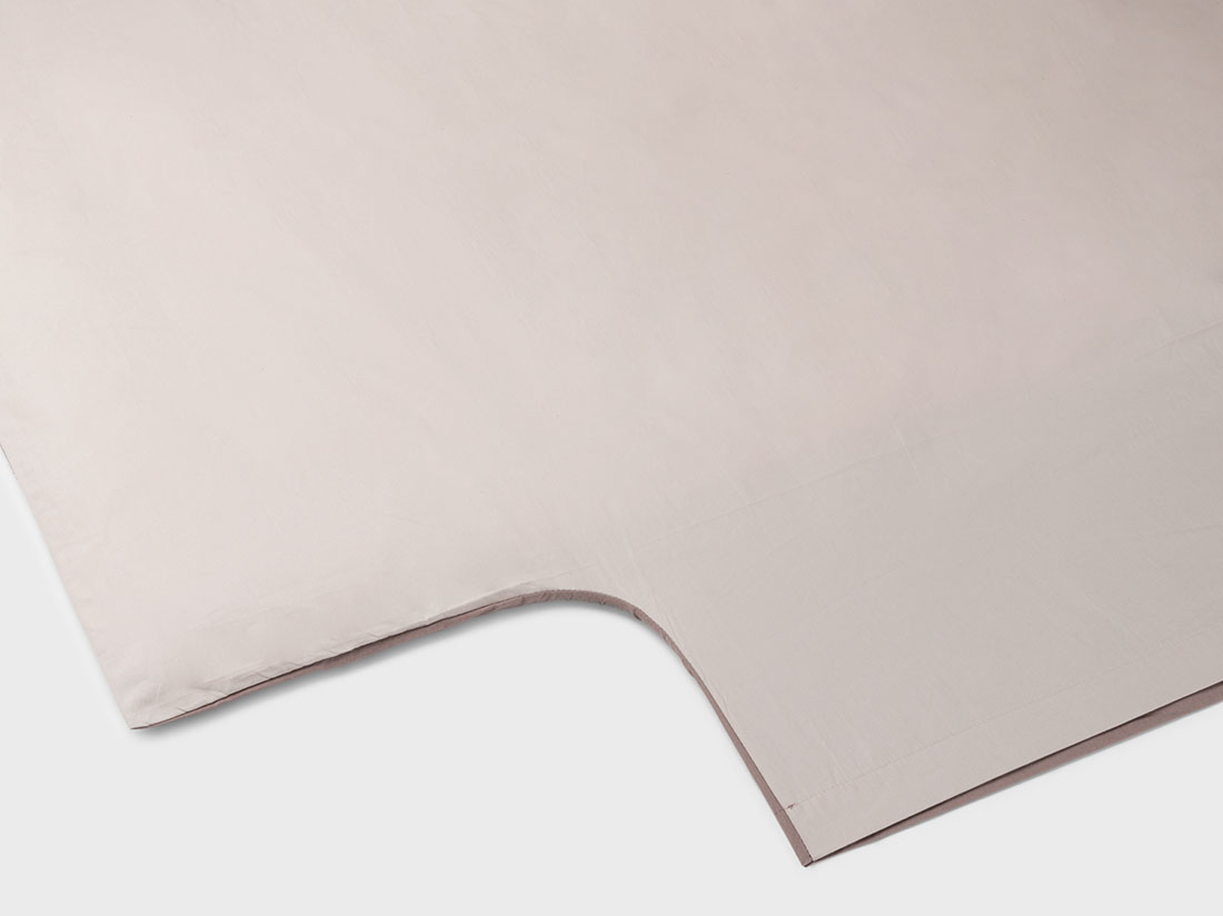 Parure de lit percale de coton double face rose/mauve