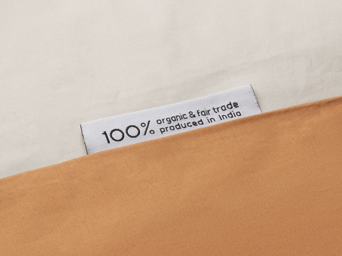 Dekbedovertrek percal katoen double face sand/terracotta