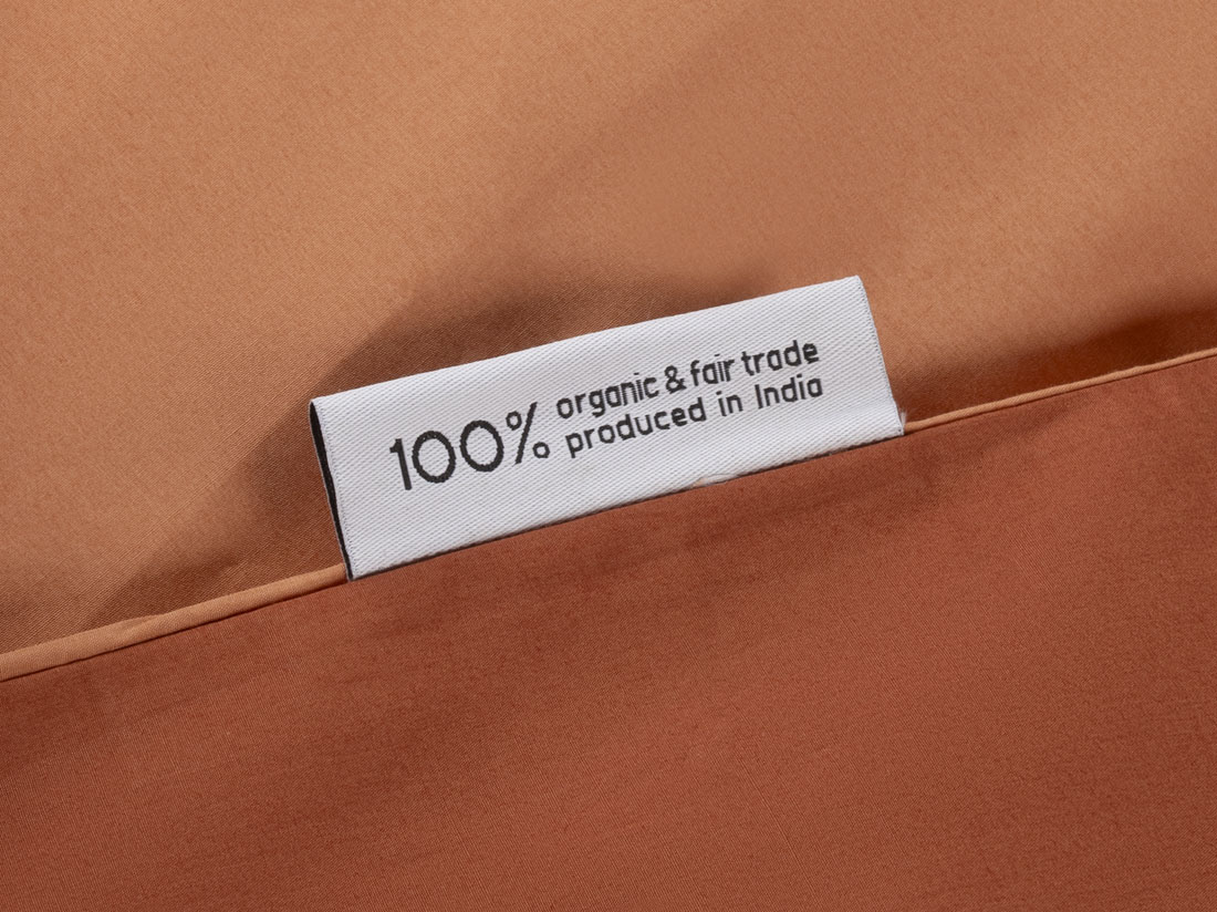 Dekbedovertrek percal katoen double face terracotta/rusty red