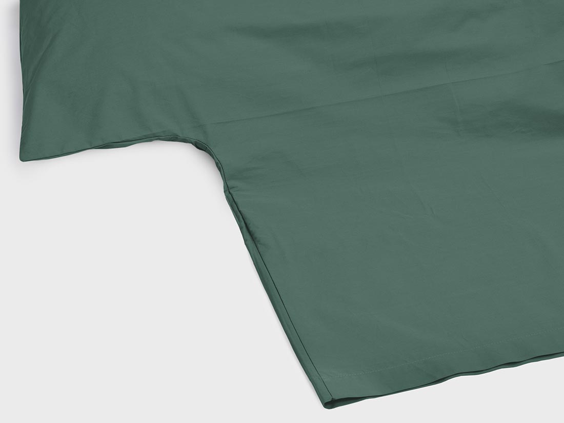 Housse de couette percale de coton vert forêt