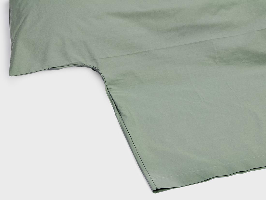 Housse de couette percale de coton vert jade