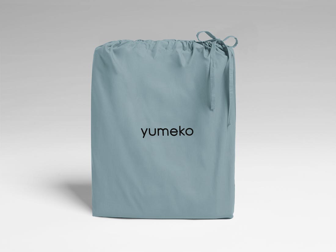 Sengesæt percale petrol blue