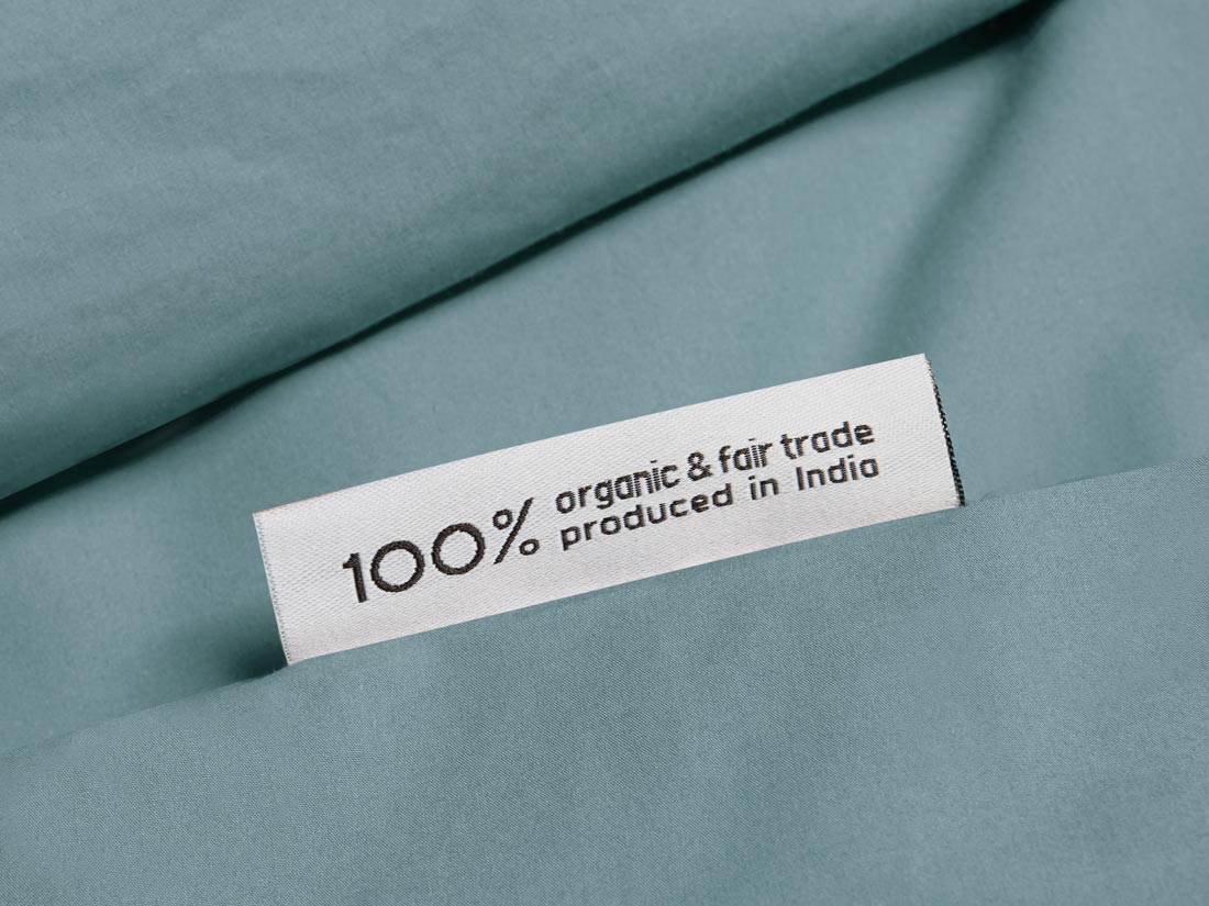 Sengesæt percale petrol blue