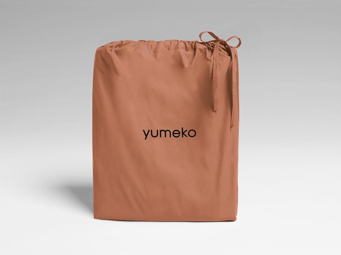 Dekbedovertrek percal katoen terracotta