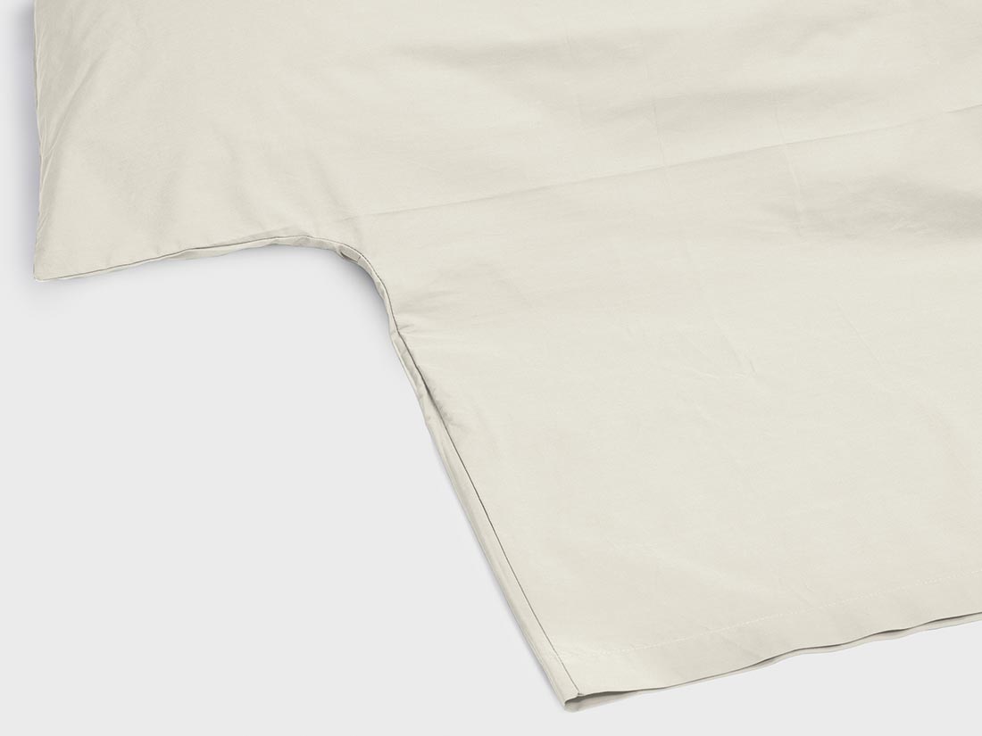 Parure de lit percale de coton blanc sable