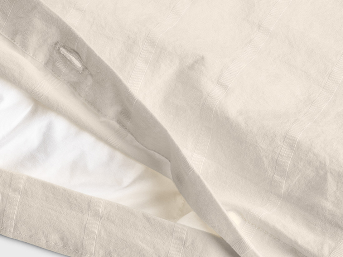 Parure de lit en coton seersucker blanc doux