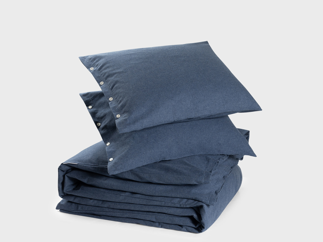 Dekbedovertrek flanel denim blue