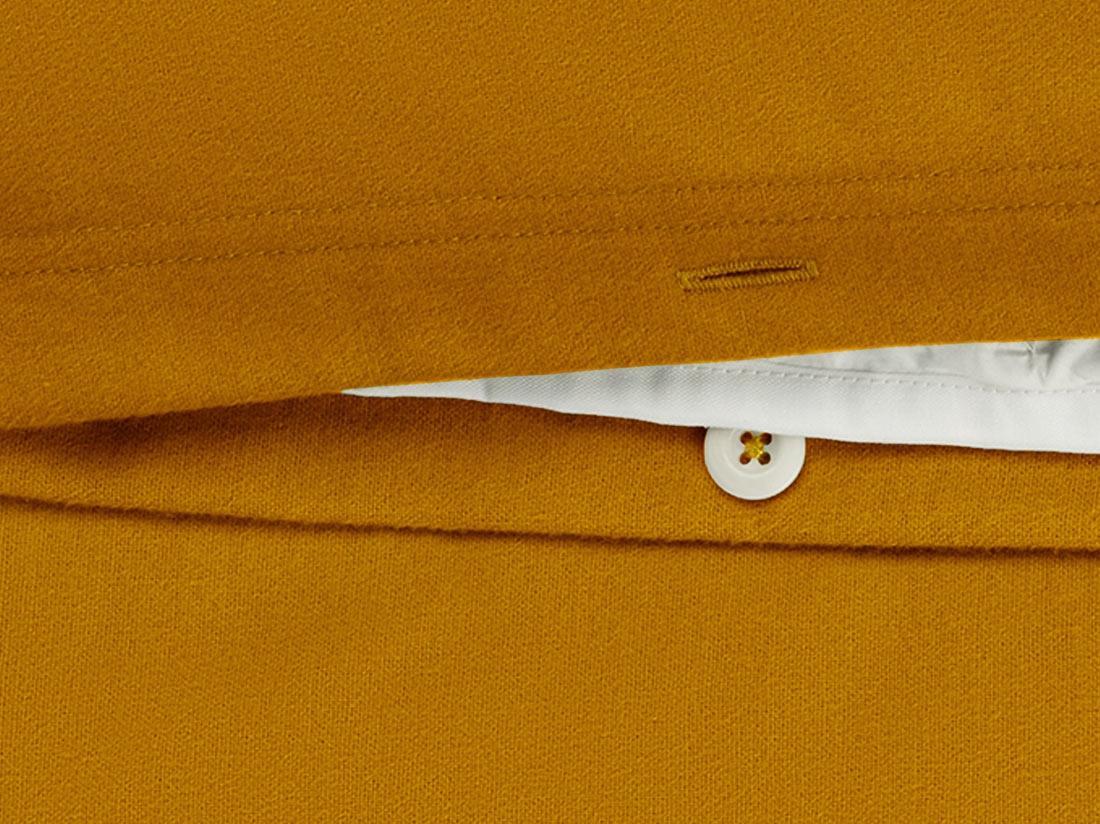 Parure de lit flanelle de coton jaune d'Inde