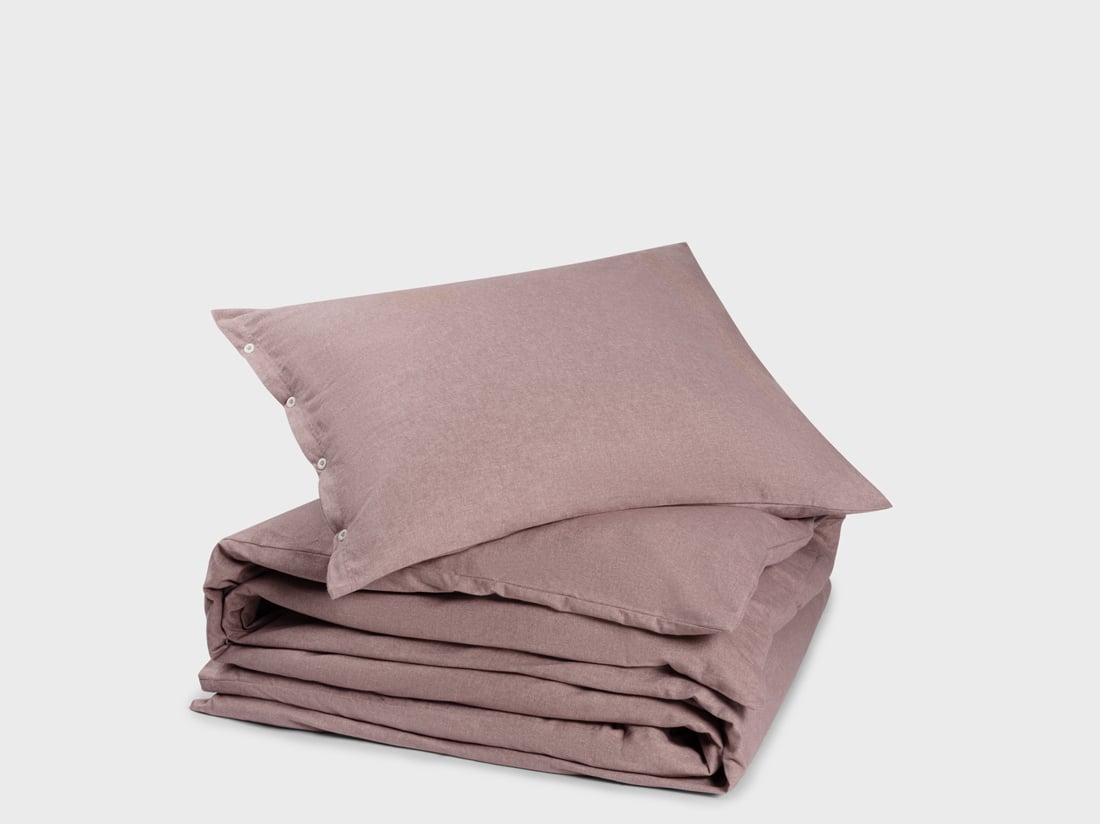 Dekbedovertrek flanel mauve chambray
