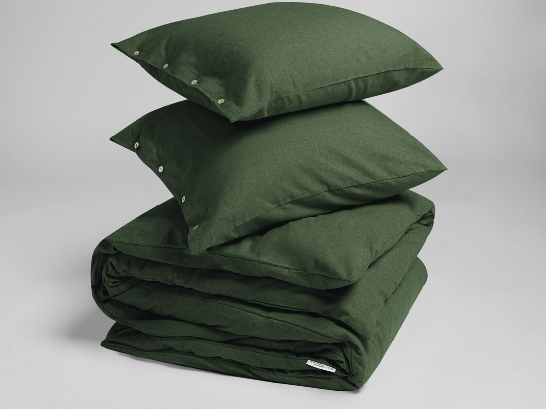 Dekbedovertrek flanel moss green