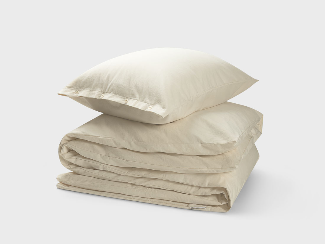 Parure de lit flanelle de coton naturel
