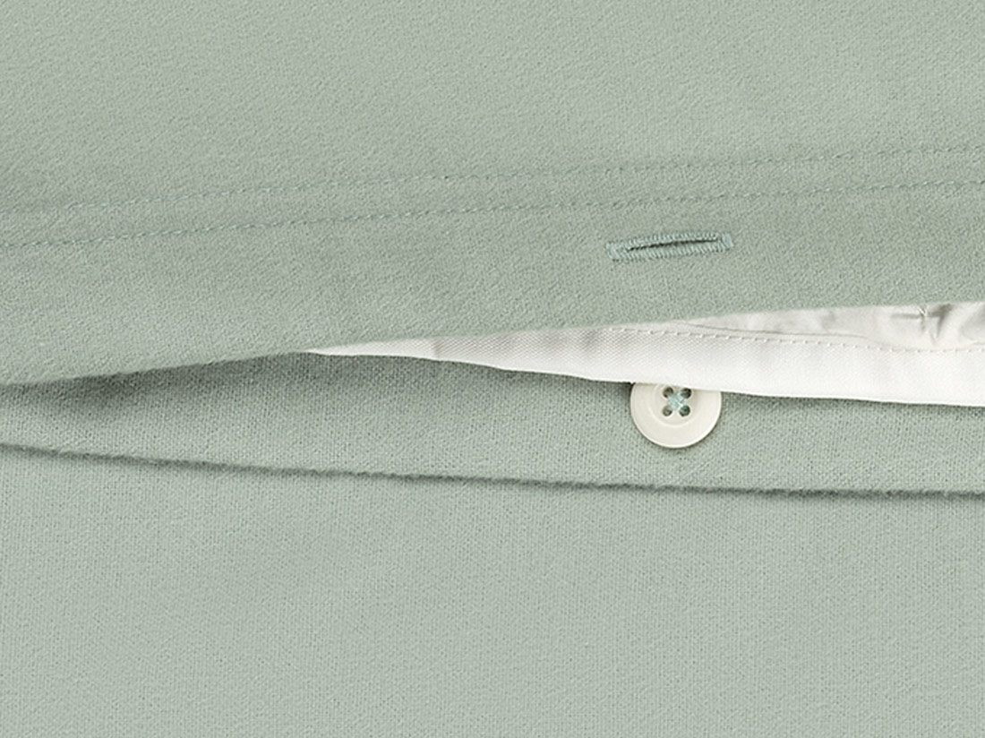 Parure de lit flanelle de coton vert pâle